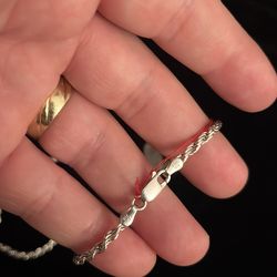 .925 Sterling Silver 24inch Rope chain