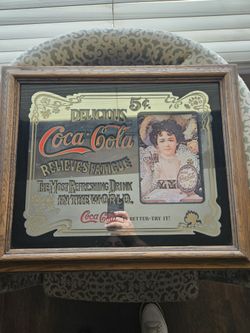 Vintage Coca-Cola Mirror Relieves Fatigue Coke Soda Shop Bar Pub Sign