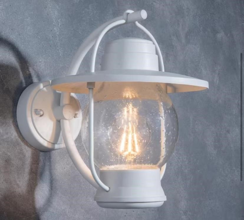 Coastal Nantucket 1 Light White Outdoor Wall Lantern Sconce