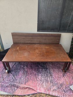 Industrial Metal Coffee Table on Casters