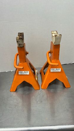 Pair of Orange Steel Car Jack Stands