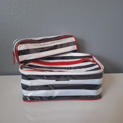 Kate Spade New York Stripped Cosmetic travel Bag Set