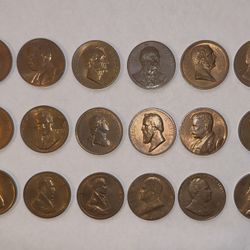 18 Inaugurated Presidential Bronze Token Medal Coins