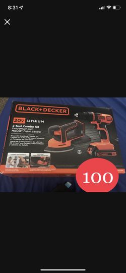 BLACK+DECKER™ 20-Volt Lithium-Ion Cordless 3/8" Drill & Mouse® Detail Sander 2-Tool Combo Kit