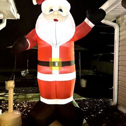 New 10 Ft Christmas Santa Inflatable Holiday Decor With LED Lights For Indoor/ Outdoor