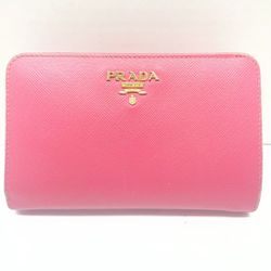 PRADA PINK SAFFIANO LEATHER ZIP AROUND WALLET (CMP124331)