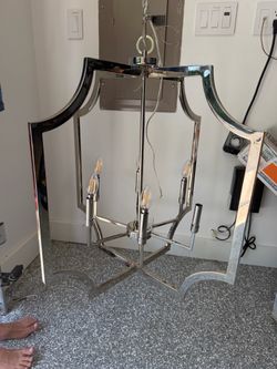 6 Light Polished Nickel Chandelier