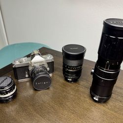 NIKON Nikkormat FT Vintage Camera w/ Multiple Lenses