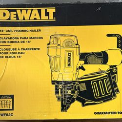 DEWALT DWF83C 15 Deg Coil Framing Nailer + Mags Of Nails 