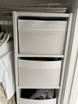 Slim White Closet Shelf Unit (JUST SHELVES)