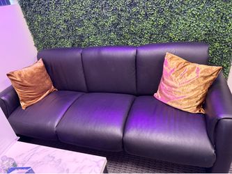 Black leather couch