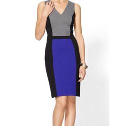 Blue, black and gray colorblock dress. Size XL.