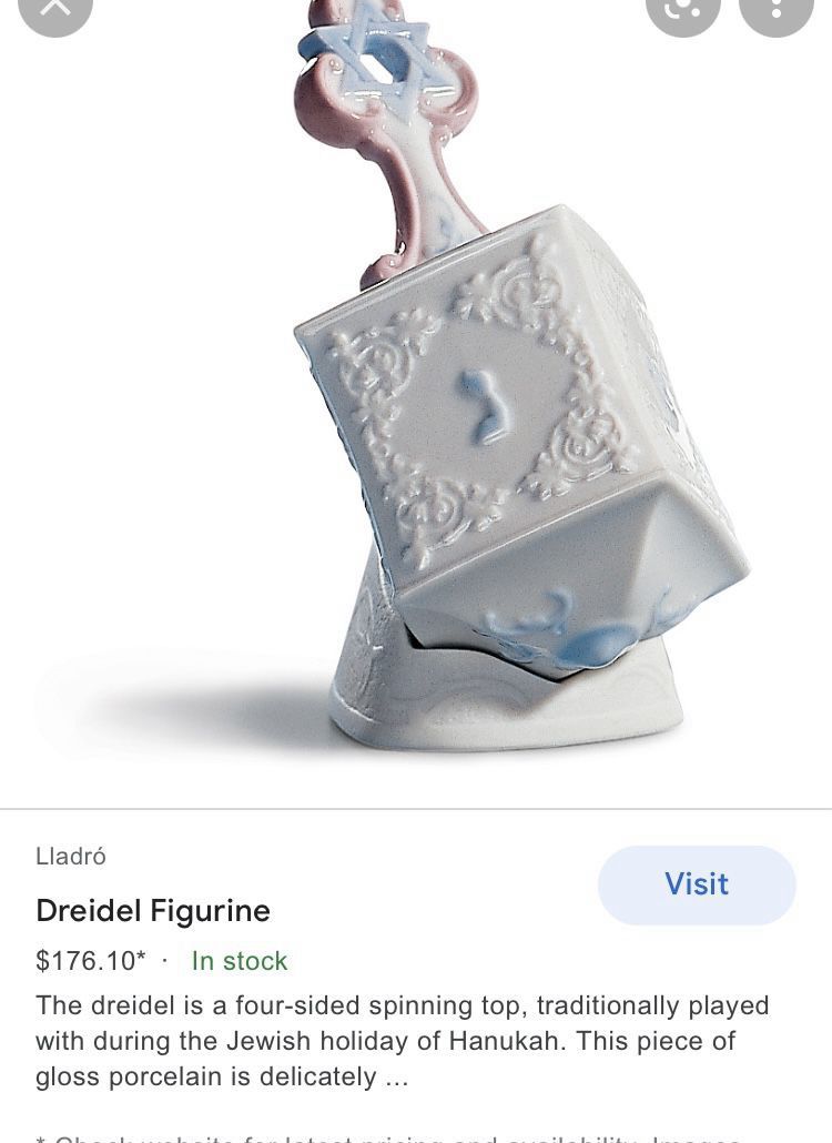 Lladro Dreidel Figurine With Stand 