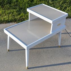 Refinished Mid Century Modern Two-Tier Side Table, Circa 1957