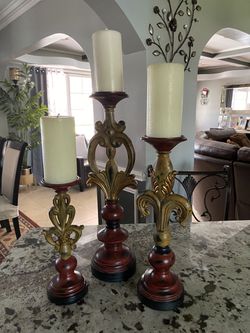 Three candle holders