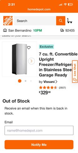 VISSANI CONVERTIBLE FREEZER OR REFRIGERATOR 