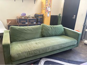 Velvet Green Sofa - pick up only