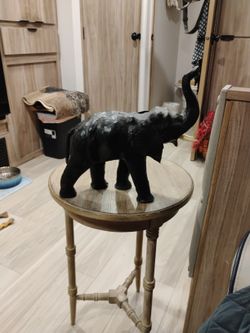 Vintage Leather Wrapped Elephant