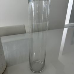 Glass Vase Round 16” Tall 4” Diameter