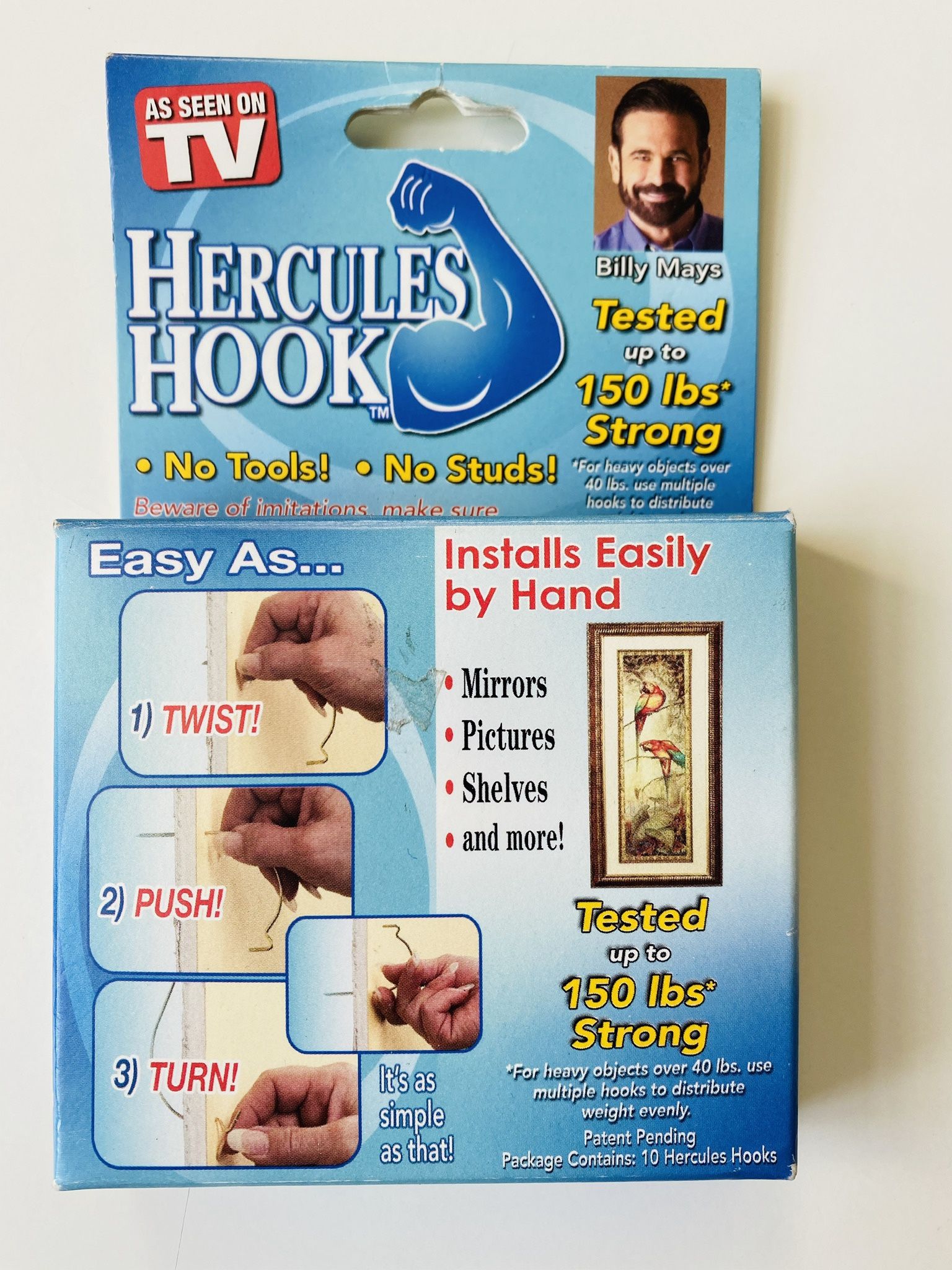 Hercules Hook. 150 lbs strong! Installs easily by hand. New. Still sealed in original packaging.