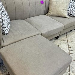 Small Indoor Sofa With Ottoman New Fully Assembled 