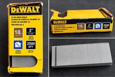 DEWALT 18-Gauge Brad Nails – 2” (51mm) – 2,500 Count Box