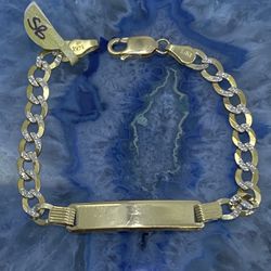 $875 Two Tone Yellow And White Gold Cuban ID Link Bracelet