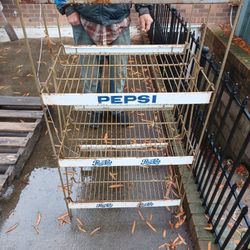 Vintage Metal Pepsi Display Shelf