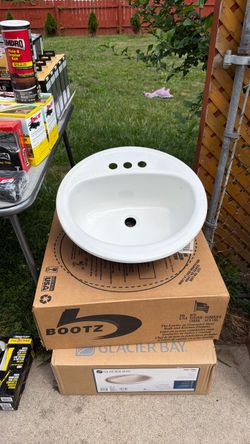 Glacier Bay White Drop-In Bathroom Sink