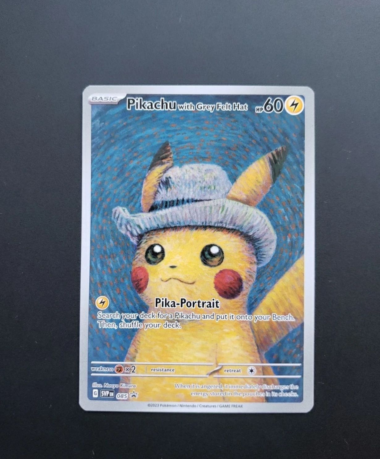 Pokemon x Van Gogh: Pikachu with Grey Felt Hat - 085 Promo Card - NM/M