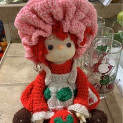 Vintage Crocheted Strawberry Shortcake doll