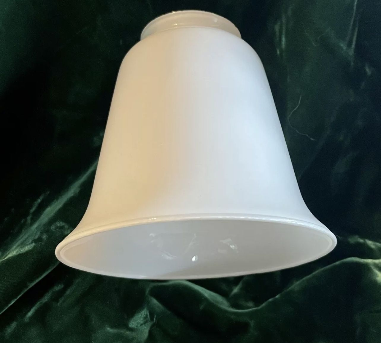  2 1/4" Fitter Cased Opal White Tulip Glass Lamp Fixture Shade 