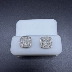 Moissanite 925 Silver Square Cross Diamond Design 