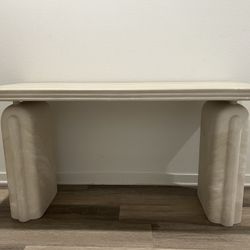 CB2 Remoli Swirled Cream Resin Desk 55"