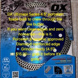 
🔵 OX Ultimate Porcelain Diamond Blade – 4.5" (115mm