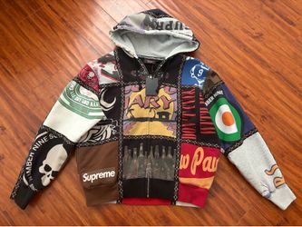 Supreme x Number (N)ine Patchwork Zip Up Hooded Sweatshirt