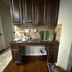 Cabinets And Granite Desk