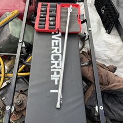 Breaker Bar Socket Set And Creeper 