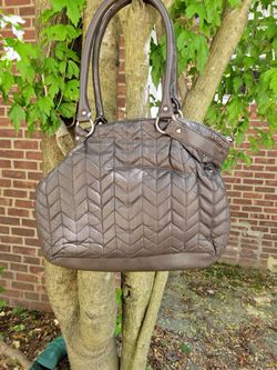 Quilted Brown Leather Shoulder Bag