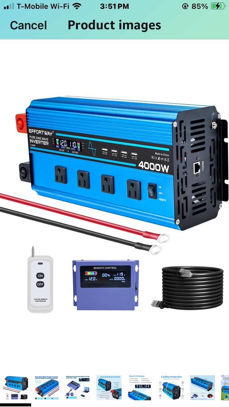 Solar Backup Power Generator W 50W Solar Panel 480Wh SLA Batteries 4000w/8000w Pure Sine Inverter - Basic Backup Upgradable