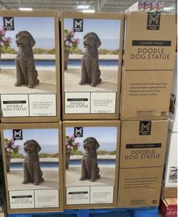 sitting doodle dog statue - home decor - new in box