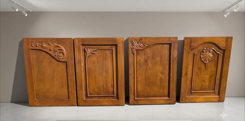 Carved Wood Cabinet Doors Set of 4