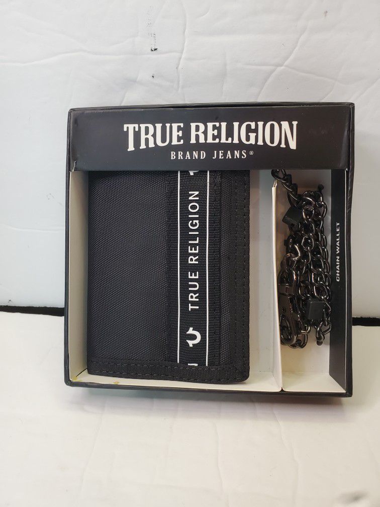 BNIB True Religion Tri Fold Chain Wallet