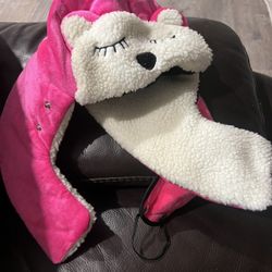 New Cozy Pink Hat With Mask 