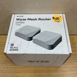 WYZE MESH ROUTER WiFi 6 AX3000 DUAL-BAND MESH ROUTER SYSTEM.