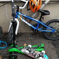 $99.00 Package Deal. (Kid's Bike,scooter, Skateboard)