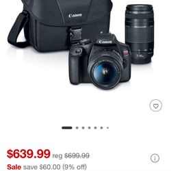 Canon EOS REBEL T7 EF18-55mm + EF 75-300mm Double Zoom KIT