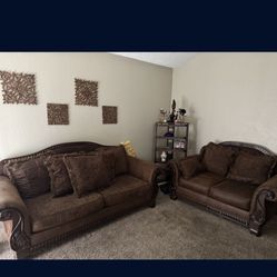 Couch Loveseat, Wall Decorations Included