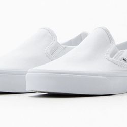 White Slip On Vans