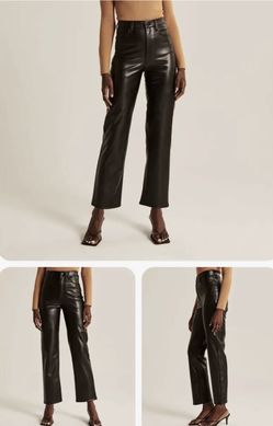 NWT Abercrombie Vegan Leather Ankle Straight Pants, 27/4